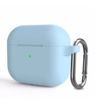 Microsonic Apple AirPods 3 Askılı Mat Silikon Kılıf Açık Mavi