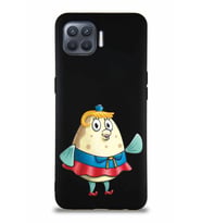 Oppo Reno 4 Lite Soft Premier Kapak Bayan Puff Tasarımlı Silikon Kılıf - Siyah (Şeffaf)
