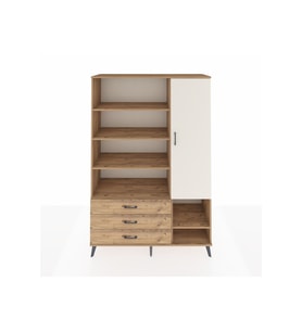 Hyperion Dolap 9 Raflı 3 Çekmeceli Tek Kapaklı  132x44x195 Çam-Aytaşı/Çam