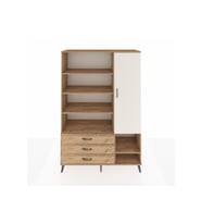 Hyperion Dolap 9 Raflı 3 Çekmeceli Tek Kapaklı  132x44x195 Çam-Aytaşı/Çam