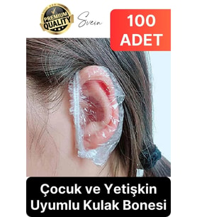 Pratik Su Geçirmez Çocuk Yetişkin Koruyucu Dayanıklı Esnek Şeffaf Uyumlu Lastikli Kulak Bonesi
