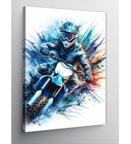 Kanvas Tablo Motocross Yapan Motorcu
