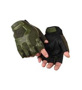 Mechanix Yarım Parmak Eldiven- Taktik Destekli Kadın&Erkek unisex Eldiven (Haki)