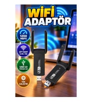 Çift Bant WiFi Adaptör 1200 Mbps USB 3.0 Tak-Çalıştır Özellikli