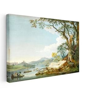 Kanvas Tablo Paul Sandby Windsor Kalesi Nehir Kenarı Piknik Detayı Ressam Tablosu Duvar Dekoru