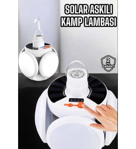 Katlanabilir Taşınabilir Kamp Lambası Işıldak Beyaz Işık Güneş Enerjili Solar Aydınlatma