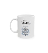 Canım Oğlum Mesajlı Anne Baba Sevgisi Temalı Porselen Kahve Kupası 330 ml KF25052612