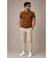 ADV-5053 FERMUARLI TRİKO TİŞÖRT/TABA/2XL