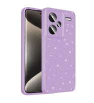 Coverzone Xiaomi Redmi Note 13 Pro Plus 5G ile uyumlu Z-Jelly K?l?f Kamera Korumal? Simli I??lt?l? Renkli Parlak Silikon Kapak - Lila