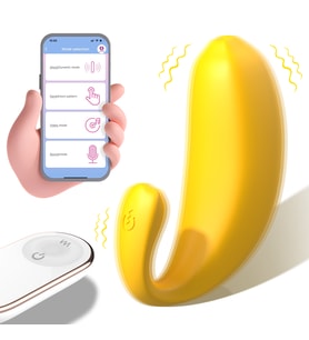 Banana App Telefon Kontrollü Şarjlı G-Nokta ve Klitoris Uyarıcı 2-in-1 Giyilebil