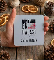 Kişiye Özel Halaya Hediye Bardak Altlığı Anneler Günü Hediyesi (Beyaz)