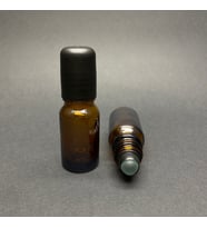 Kahverengi Cam Siyah Kapaklı Cam Bilyeli Roll on Şişe 10 Ml , Cam Esans Şişesi 10cc  x 3 Adet (Boş)