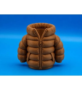 3D Baskı Şişme Mont Kalemlik - Masaüstü Organizer-Kahverengi