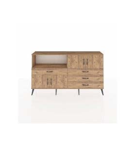Arges Konsol 2 Raflı 4 Çekmeceli 4 Kapaklı 176x30x99 Çam-Çam