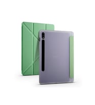 Galaxy Tab S7 Plus T970 için Kalemlikli Standlı Katlanır Kılıf (Açık Yeşil)