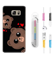 Samsung S7 Edge S20 Fe Plus Ultra S21 S22 Kılıf Kablo Koruma Spiral Silikon Love Animals 1780