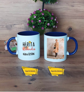 Harita Mühendisi Kupa Bardak Lacivert Fotoğraflı Mühendisler Günü Hediyesi