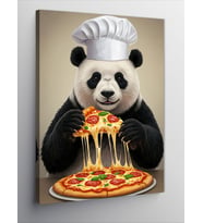 Kanvas Tablo Pizza Tutan Panda Şef