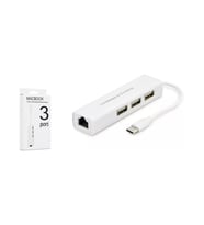 Hadron HDX7007 Type-C 3.1 Ethernet Çevirici 3x USB Hub (Beyaz)