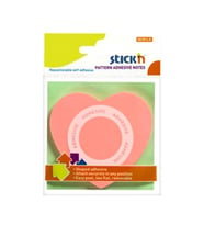 Hopax Stickn Yapışkanlı Not Kağıdı Kalp Şekilli 50 Yaprak 70 x 70 mm Açık Pembe