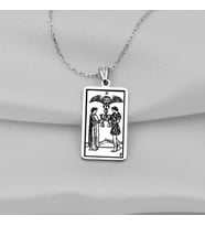 925 Ayar Gümüş  Tarot (Two of Cups) İki Bardak Kolye