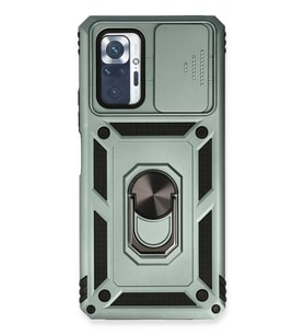 Durukar® Redmi Note 10 Pro Kılıf Pars Lens Yüzüklü Silikon - Yeşil