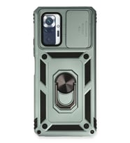 Durukar® Redmi Note 10 Pro Kılıf Pars Lens Yüzüklü Silikon - Yeşil
