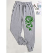 Unisex Baskılı Eşofman Altı (Gri)