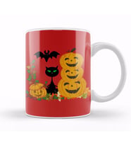Black Cat Happy Halloween 2021 Kupa Bardak Porselen