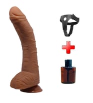 28,2 cm Belden Bağlamalı Gerçekçi Kalın Dildo Penis - Alex (Koyu Kahverengi)