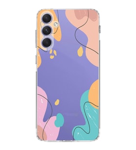 Samsung Galaxy A54 Uyumlu Kamera korumalı Kapak Karışık Renkler Tasarımlı Şeffaf Kılıf