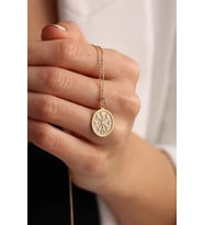 Kişiye Özel 925 Ayar Gümüş Tasarım Ay Evreleri Kolye (Gold)