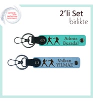 Ahenkle Dövüşenlere, Güç ve Zarafetin Buluştuğu, İsme Özel Anahtarlık, Turkuaz-Gök Mavi