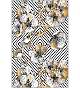 Eliana Home Baskılı, Yıkanabilir Kaymaz Taban Salon Halısı LNA0311-SD128 100x150 cm (Beyaz)