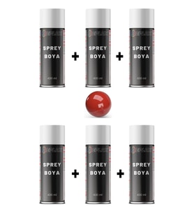 6 Adet Ral 3000 Ateş Kırmızı Sprey Boya 400 Ml.