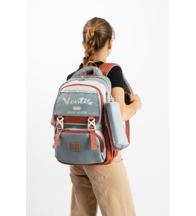 Ventis Unisex 2'li Set Okul Çantası Lise Ortaokul Kalemlikli Sırt Çantası 43*30 Cm Çok Cepli Vnt1-E