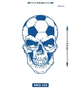 Futbolcu Kuru Kafa 5 cm Minimal geçici Dövme Yarı Kalıcı Geçici Dövme