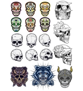 İskelet Sticker Set-5 18 Parça Telefon, Tablet, Defter, Laptop Sticker