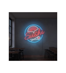 SUSHI Yazılı ve Şekilli Neon Tabela