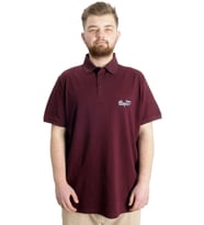 Mode XL Büyük Beden Erkek T-shirt Polo SUPER 23318 Mürdüm