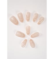 Beauty Takma Tırnak Seti & Zararsız Yapıştırıcı Çift Beyaz French