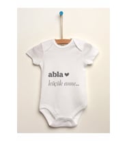 Unisex Bebek Abla Küçük Anne Baskılı Body Zıbın