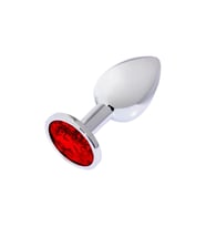 Metal Elmas Taşlı  Plug Kırmızı Küçük Boy
