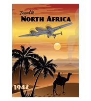 Kuzey Afrika 1942 - Batı Çölü Seyahat Posteri (yaşlı Filtre Olmadan) Tablo Ahşap Poster Dekoratif