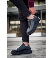 Knack Yüksek Taban Günlük  Ayakkabı 144  Siyah (Siyah Taban)