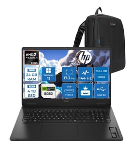 HP Omen 17-DB1022NT Amd Ryzen Aı 9 365 24GB Ddr5 4tb SSD Windows 11 Home RTX5060 8gb Gddr6 17.3 Inç Fullhd (1920 x 1080) 144Hz 7ms 300NITS IPS Taşınabilir Bilgisayar CD5N2EAH10 + Zetta Çanta