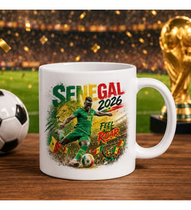 BK Gift Senegal Taraftar Temalı 2026 Dünya Kupası Tasarımlı Beyaz Kupa Bardak