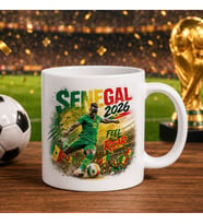 BK Gift Senegal Taraftar Temalı 2026 Dünya Kupası Tasarımlı Beyaz Kupa Bardak