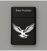 Kartal Desenli Metal Tabaka – Kişiye Özel İsimli Hediyelik M72
