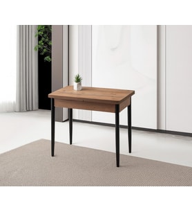 Milano Ortadan Açılır Büyüyen Ahşap Yemek Masası Meşe 60x100cm SADECE MASA FİYATIDIR (Ceviz)